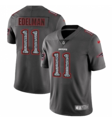 Men's Nike New England Patriots #11 Julian Edelman Gray Static Vapor Untouchable Limited NFL Jersey