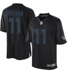 Men's Nike New England Patriots #11 Julian Edelman Limited Black Impact NFL Jersey