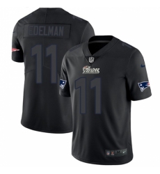 Men's Nike New England Patriots #11 Julian Edelman Limited Black Rush Impact NFL Jersey