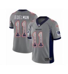 Men's Nike New England Patriots #11 Julian Edelman Limited Gray Rush Drift Fashion NFL Jersey