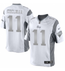 Men's Nike New England Patriots #11 Julian Edelman Limited White Platinum NFL Jersey