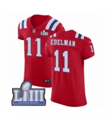 Men's Nike New England Patriots #11 Julian Edelman Red Alternate Vapor Untouchable Elite Player Super Bowl LIII Bound NFL Jersey