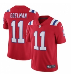 Nike New England Patriots #11 Julian Edelman Men's Red Alternate 2020 Vapor Limited Jersey
