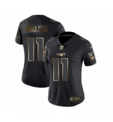 Women's New England Patriots #11 Julian Edelman Black Gold Vapor Untouchable Limited Football Jersey