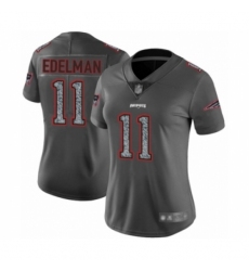 Women's New England Patriots #11 Julian Edelman Limited Gray Static Fashion Football Jersey