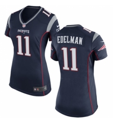 Women's Nike New England Patriots #11 Julian Edelman Game Navy Blue Team Color NFL Jersey