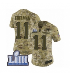 Women's Nike New England Patriots #11 Julian Edelman Limited Camo 2018 Salute to Service Super Bowl LIII Bound NFL Jersey