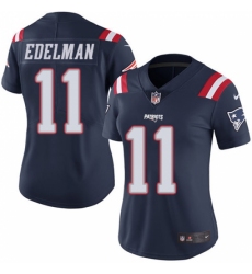 Women's Nike New England Patriots #11 Julian Edelman Limited Navy Blue Rush Vapor Untouchable NFL Jersey