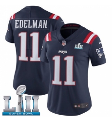 Women's Nike New England Patriots #11 Julian Edelman Limited Navy Blue Rush Vapor Untouchable Super Bowl LII NFL Jersey