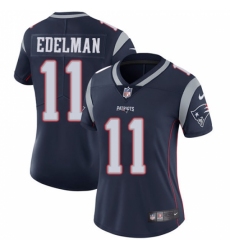 Women's Nike New England Patriots #11 Julian Edelman Navy Blue Team Color Vapor Untouchable Limited Player NFL Jersey