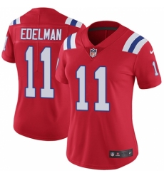 Women's Nike New England Patriots #11 Julian Edelman Red Alternate Vapor Untouchable Limited Player NFL Jersey