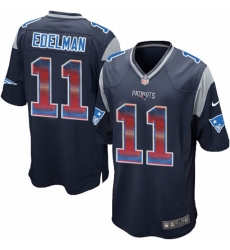 Youth Nike New England Patriots #11 Julian Edelman Limited Navy Blue Strobe NFL Jersey