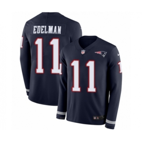 Youth Nike New England Patriots #11 Julian Edelman Limited Navy Blue Therma Long Sleeve NFL Jersey Youth Nike New England Patriots #11 Julian Edelman Limited Navy Blue Therma Long Sleeve NFL Jersey