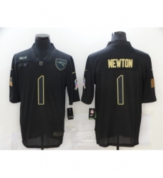 Men's New England Patriots #1 Cam Newton Black Nike 2020 Salute To Service Limited Jersey