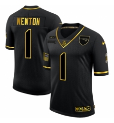 Men's New England Patriots #1 Cam Newton Olive Gold Nike 2020 Salute To Service Limited Jersey