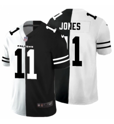 Men's Atlanta Falcons #11 Julio Jones Black White Limited Split Fashion Football Jersey