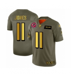 Men's Atlanta Falcons #11 Julio Jones Limited Olive Gold 2019 Salute to Service Football Jersey