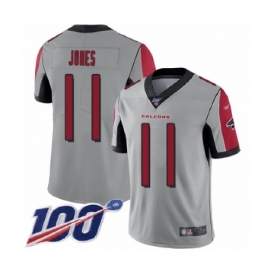 Men's Atlanta Falcons #11 Julio Jones Limited Silver Inverted Legend 100th Season Football Jersey Men's Atlanta Falcons #11 Julio Jones Limited Silver Inverted Legend 100th Season Football Jersey