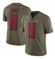 Men's Nike Atlanta Falcons #11 Julio Jones Limited Olive 2017 Salute to Service NFL Jersey