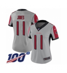 Women's Atlanta Falcons #11 Julio Jones Limited Silver Inverted Legend 100th Season Football Jersey