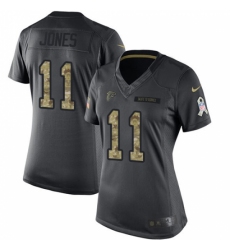 Women's Nike Atlanta Falcons #11 Julio Jones Limited Black 2016 Salute to Service NFL Jersey