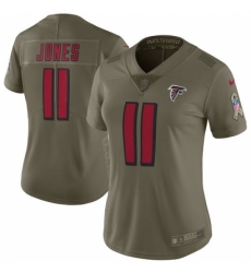 Women's Nike Atlanta Falcons #11 Julio Jones Limited Olive 2017 Salute to Service NFL Jersey