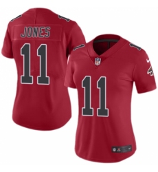 Women's Nike Atlanta Falcons #11 Julio Jones Limited Red Rush Vapor Untouchable NFL Jersey