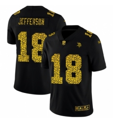 Men's Minnesota Vikings #18 Justin Jefferson Nike Leopard Print Fashion Vapor Limited NFL Jersey Black