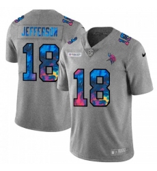 Men's Minnesota Vikings #18 Justin Jefferson Nike Multi-Color 2020 NFL Crucial Catch NFL Jersey Greyheather