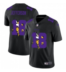 Men's Minnesota Vikings #18 Justin Jefferson Nike Team Logo Dual Overlap Limited NFL Jersey Black