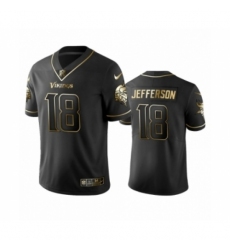 Vikings #18 Justin Jefferson Black Golden Edition Vapor Limited Jersey