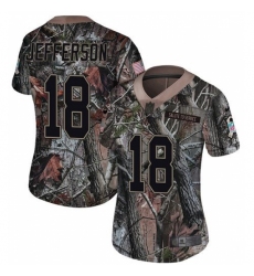 Women's Minnesota Vikings #18 Justin Jefferson Camo Stitched NFL Limited Rush Realtree Jersey