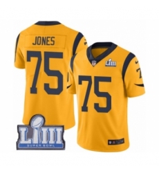 Men's Nike Los Angeles Rams #75 Deacon Jones Limited Gold Rush Vapor Untouchable Super Bowl LIII Bound NFL Jersey Men's Nike Los Angeles Rams #75 Deacon Jones Limited Gold Rush Vapor Untouchable Super Bowl LIII Bound NFL Jersey