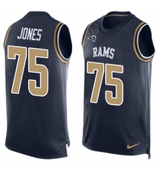 Men's Nike Los Angeles Rams #75 Deacon Jones Limited Navy Blue Player Name & Number Tank Top NFL Jersey Men's Nike Los Angeles Rams #75 Deacon Jones Limited Navy Blue Player Name & Number Tank Top NFL Jersey