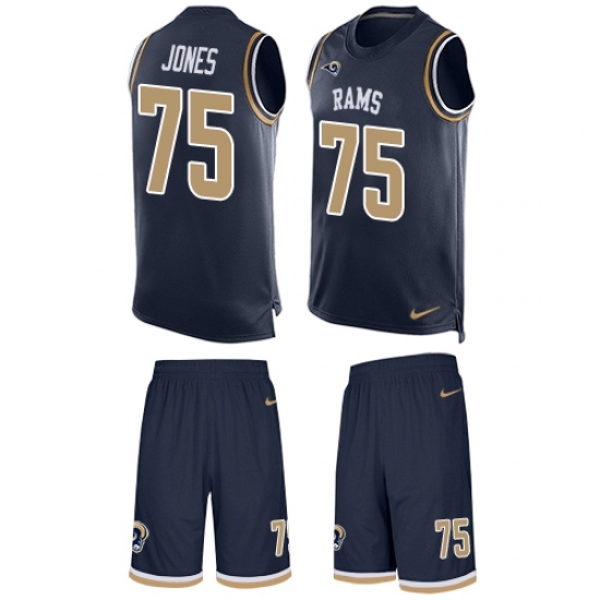 Men's Nike Los Angeles Rams #75 Deacon Jones Limited Navy Blue Tank Top Suit NFL Jersey Men's Nike Los Angeles Rams #75 Deacon Jones Limited Navy Blue Tank Top Suit NFL Jersey