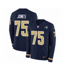 Men's Nike Los Angeles Rams #75 Deacon Jones Limited Navy Blue Therma Long Sleeve NFL Jersey Men's Nike Los Angeles Rams #75 Deacon Jones Limited Navy Blue Therma Long Sleeve NFL Jersey