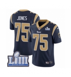 Men's Nike Los Angeles Rams #75 Deacon Jones Navy Blue Team Color Vapor Untouchable Limited Player Super Bowl LIII Bound NFL Jersey Men's Nike Los Angeles Rams #75 Deacon Jones Navy Blue Team Color Vapor Untouchable Limited Player Super Bowl LIII Bound NFL Jersey