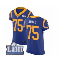 Men's Nike Los Angeles Rams #75 Deacon Jones Royal Blue Alternate Vapor Untouchable Elite Player Super Bowl LIII Bound NFL Jersey Men's Nike Los Angeles Rams #75 Deacon Jones Royal Blue Alternate Vapor Untouchable Elite Player Super Bowl LIII Bound NFL Jersey