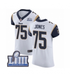 Men's Nike Los Angeles Rams #75 Deacon Jones White Vapor Untouchable Elite Player Super Bowl LIII Bound NFL Jersey Men's Nike Los Angeles Rams #75 Deacon Jones White Vapor Untouchable Elite Player Super Bowl LIII Bound NFL Jersey