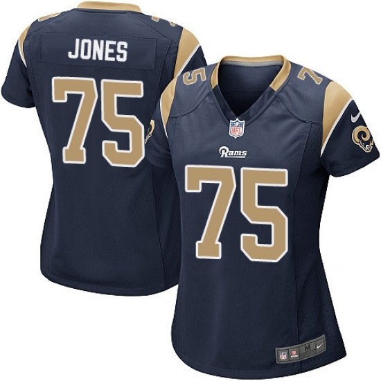 Women's Nike Los Angeles Rams #75 Deacon Jones Game Navy Blue Team Color NFL Jersey Women's Nike Los Angeles Rams #75 Deacon Jones Game Navy Blue Team Color NFL Jersey