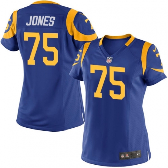 Women's Nike Los Angeles Rams #75 Deacon Jones Game Royal Blue Alternate NFL Jersey Women's Nike Los Angeles Rams #75 Deacon Jones Game Royal Blue Alternate NFL Jersey