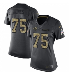 Women's Nike Los Angeles Rams #75 Deacon Jones Limited Black 2016 Salute to Service NFL Jersey Women's Nike Los Angeles Rams #75 Deacon Jones Limited Black 2016 Salute to Service NFL Jersey