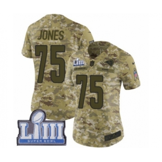 Women's Nike Los Angeles Rams #75 Deacon Jones Limited Camo 2018 Salute to Service Super Bowl LIII Bound NFL Jersey Women's Nike Los Angeles Rams #75 Deacon Jones Limited Camo 2018 Salute to Service Super Bowl LIII Bound NFL Jersey