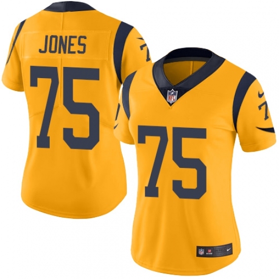 Women's Nike Los Angeles Rams #75 Deacon Jones Limited Gold Rush Vapor Untouchable NFL Jersey Women's Nike Los Angeles Rams #75 Deacon Jones Limited Gold Rush Vapor Untouchable NFL Jersey