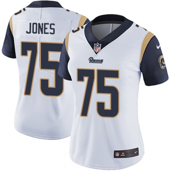 Women's Nike Los Angeles Rams #75 Deacon Jones White Vapor Untouchable Limited Player NFL Jersey Women's Nike Los Angeles Rams #75 Deacon Jones White Vapor Untouchable Limited Player NFL Jersey