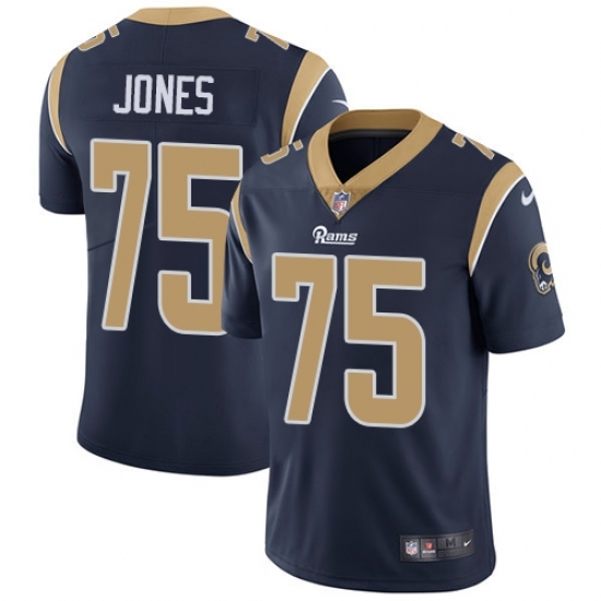 Youth Nike Los Angeles Rams #75 Deacon Jones Navy Blue Team Color Vapor Untouchable Limited Player NFL Jersey Youth Nike Los Angeles Rams #75 Deacon Jones Navy Blue Team Color Vapor Untouchable Limited Player NFL Jersey