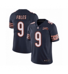 Men's Chicago Bears #9 Nick Foles 100th Season Navy Limited Jersey