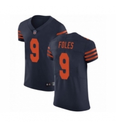 Men's Chicago Bears #9 Nick Foles Navy Blue Elite Vapor Untouchable Jersey