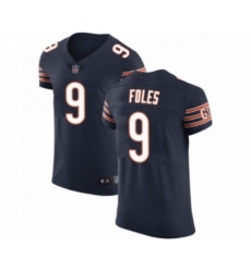 Men's Chicago Bears #9 Nick Foles Navy Elite Vapor Untouchable Jersey