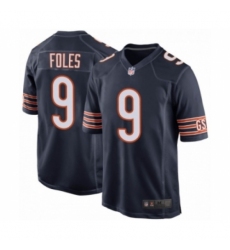 Men's Chicago Bears #9 Nick Foles Navy Game Team Color Jersey Men's Chicago Bears #9 Nick Foles Navy Game Team Color Jersey